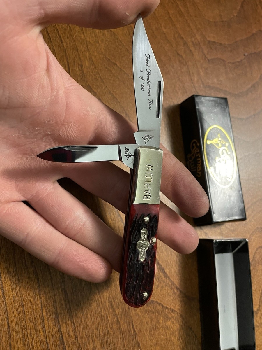 German Bull Barlow First Production Run Red Jigged Handle 2-Blade