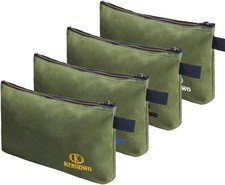 4 Pack Upgrade Zipper Canvas Tool Pouch 20 oz Heavy Duty Bag Water Resistant