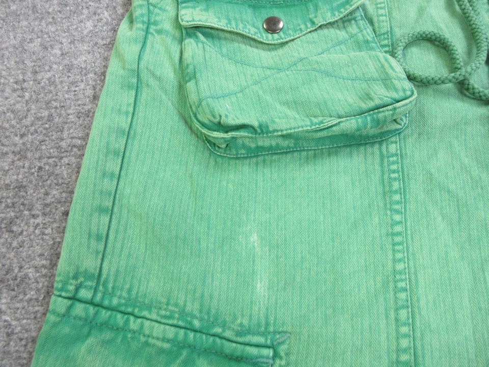 Pantalones Free People Mujer XL Verde Carga Pierna Ancha Algodón Utilidad Cordón Foto 4 de 4