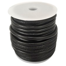 Corde en Cuir Bordé 4 Mm. Schwarz. Cousu M.Baumwollkern - Longueur : au Choix