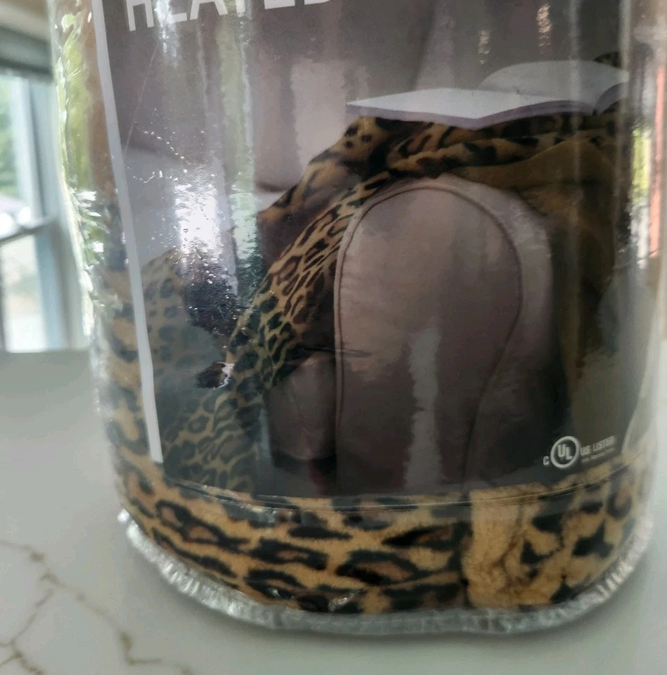 Manta Eléctrica Biddeford Micropelush Calefacción Leopardo Guepardo Tiro 50 x 62 Foto 2 de 4