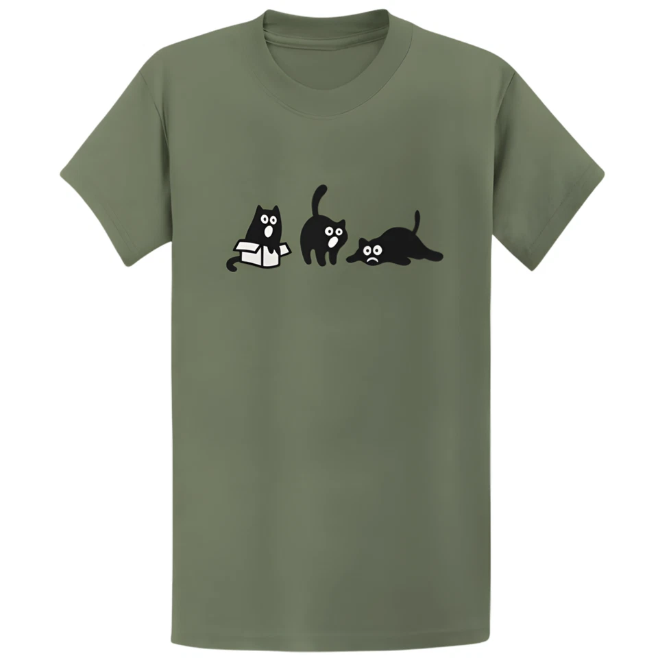 Camiseta Gildan 5000 Black Cat If I Fits I Sits - Camiseta Divertida Gato Mamá Regalo Foto 4 de 4
