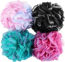 BTYMS Loofah Sponge 60 Gram Shower Pouf Bath Scrunchies Shower Puff Exfoliating 