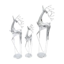 3pcs Deer Statues, Modern Deer Figurines, Freestanding Deer Ornaments For Home