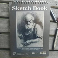 Sketch Book 9x12 Spiral Bound Drawing Art Pad 1 Pack of 100 Sheets Sealed New