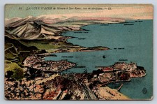 Monaco French Riviera Aerial View Monte Carlo San Remo Postcard Postmarked 1917