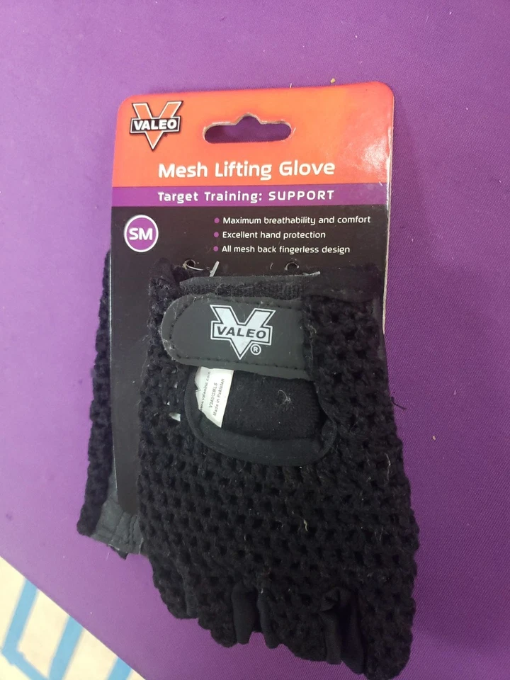Guantes de levantamiento de pesas de malla para mujeres jóvenes gimnasio fitness entrenamiento talla pequeña VALEO Foto 2 de 4