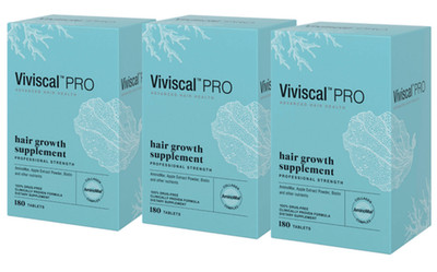 VIVISCAL PRO - Professional Hair Growth Tablets 180  AUTH (Pack of 3)