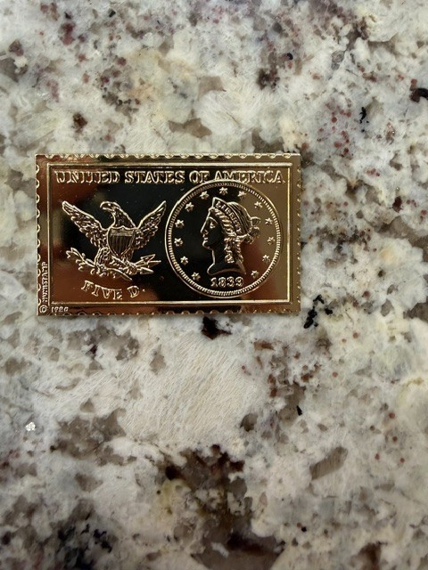1839 USA LIBERTY HEAD NUMISTAMP US HALF EAGLES 5 DOLLAR MEDAL MORT REED #1382