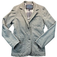 Legendary Goods Mens Grey Herringbone Flannel Lined Blazer Jacket Medium