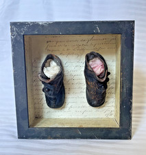 Framed Antique Baby Shoes