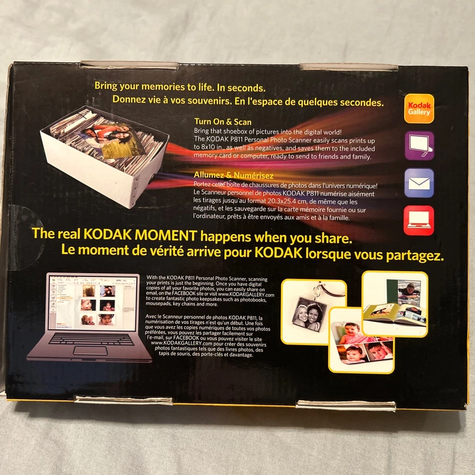 Escáner de fotos personal Kodak P811PU púrpura oscuro con tarjetas SD DE 4 GB + 8 GB P811 #11 Foto 4 de 4