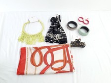 M&S 6Pcs Bundle Multicoloured Scarf Woven Bangles Beaded Necklace Clip NEW F2