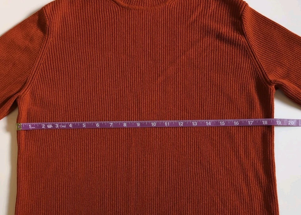 Suéter Vintage Lord & Taylor Italiano Lana Merino Cuello Alto Tejido Acanalado Grande Foto 2 de 4