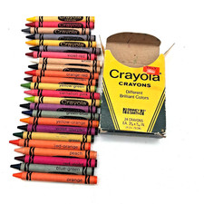 Vtg Crayola Crayons 24 Different Brilliant Colors Binney  Smith Unused crayons
