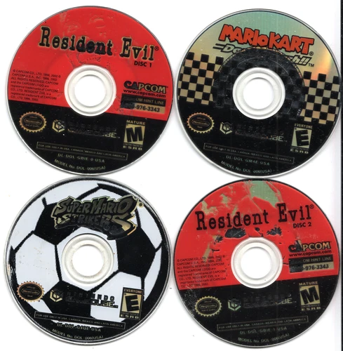 FOR REPAIRS: Nintendo Gamecube Lot: Resident Evil Mario Strikers & Mario Kart
