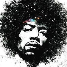 Jimi Hendrix Kiss The Sky  Poster Print 10"x10" home decor
