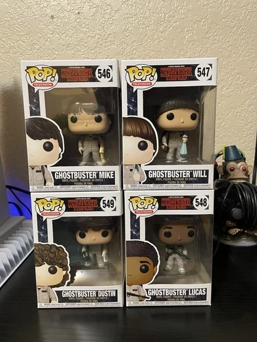 STRANGER THINGS GHOSTBUSTER MIKE LUCAS WILL DUSTIN FUNKO VINYL POP VAULTED 4 LOT