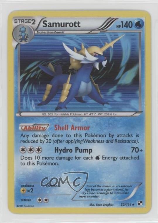 Samurott Pokemon Black & White Base Set #32