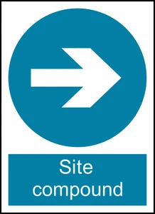 Site Compound Safety PPE Warning Self Adhesive Vinyl Sticker