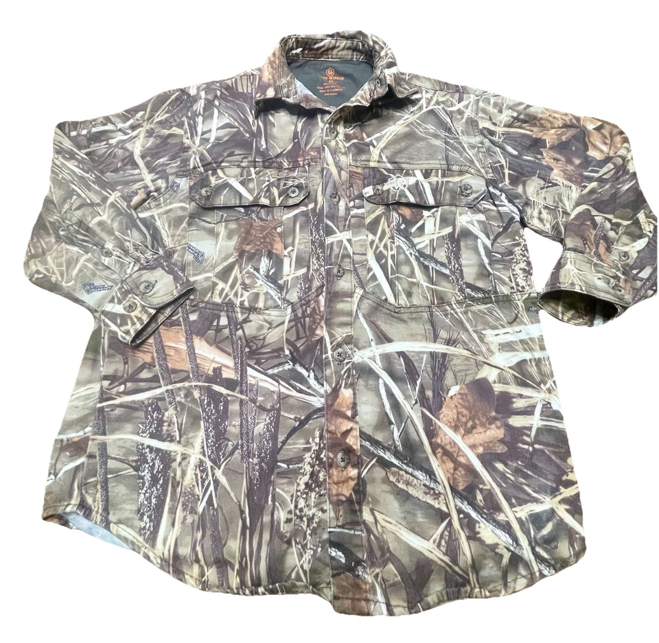 Game Winner Youth Boys Sz Medium Camouflage Hunting Button Up Long Sleeve Shirt - Image 2 of 4