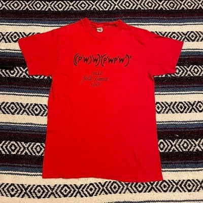 VTG 70s MIT folk dance club ivy league collegiate equation tee shirt M USA red