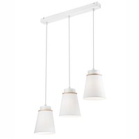 WeißE HäNgelampe Kimmie Modern Stoff Schirm 3 Pendel Esstisch Wohnzimmer Leuchte