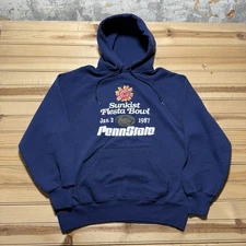 Vintage 1987 Sunkist Fiesta Bowl Penn State Hoodie Football Sweatshirt - Large