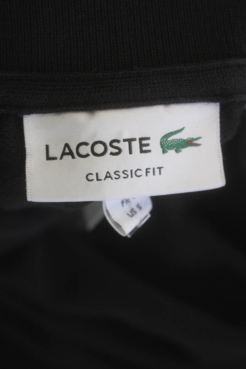 Lacoste Womens Cotton Colared Short Sleeve Pullover Polo Shirt Black SIze 3 thumbnail 5