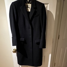 Burberry London Womens Black Long Wool Cashme...