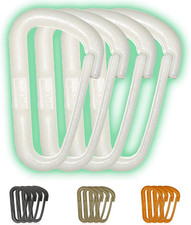   Hingeless Carabiner Hooks 4 Pack, Small 2-Inch Gear Attachment Clips for Backp