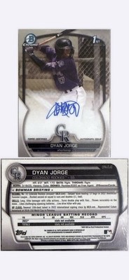 2023 Bowman Chrome Prospect Auto Dyan Jorge #CPA-DJG Auto