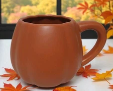 Celebrate It Figural Orange Pumpkin Mug 18.6 OZ Thanksgiving Fall Autumn Holiday