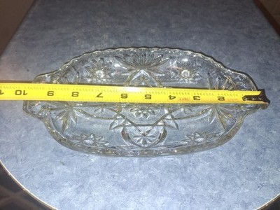 Vintage MCM 1960s Anchor Hocking Star of David Divided Relish Dish EAPC Glass 9''