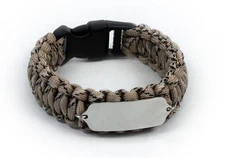 Paracord Travel ID Survival Bracelet. Free engraving and Emergency wallet Card. 