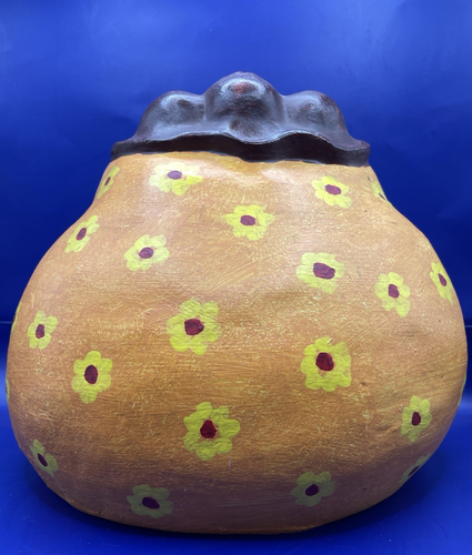 Terrakotta Volkskunst drei Damen mit Wassermelone im Blumen Sommerkleid signiert - Bild 4 von 10