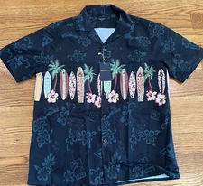 Year In Year Out Mens Hawaiian Button Down Shirt Surfer Boards Size XL