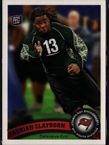 2011 Topps #362 Adrian Clayborn Tampa Bay Buccaneers