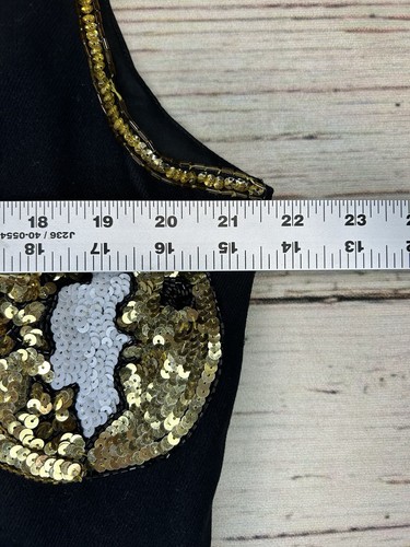 Vtg Modi Denim Beaded Black Jean Stars And Moon Geometric Vest Unisex L (10-12) - Picture 10 of 12