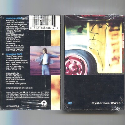 U2 Mysterious Ways CASSE|TTE TAPE SINGLE Solar Plexus Magic Hour Remix      0124