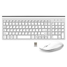 Silent Wireless Keyboard  Mouse Combo Set Ultra Slim 104 Keys For PC Laptop Mac