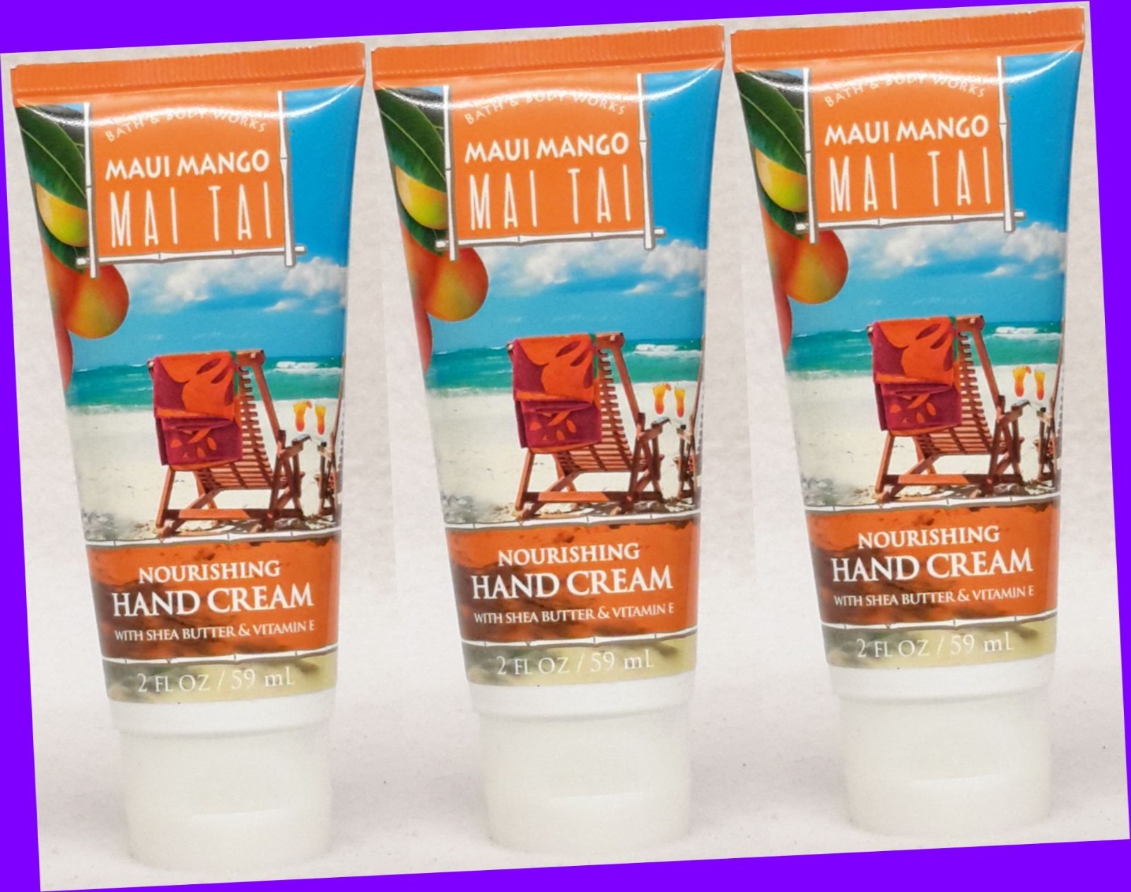 3 Bath & Body Works MAUI MANGO MAI TAI Nourishing Hand Cream Spring