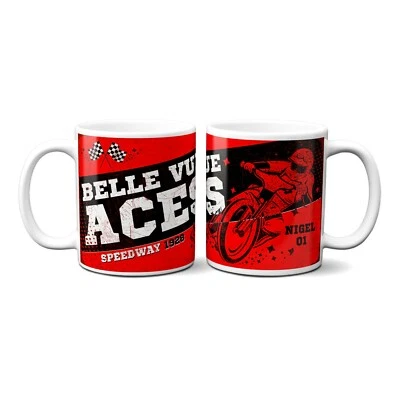 THE FANATICS Personalised Belle Vue Aces Mug Speedway Cup Motorbike Birthday Dad Gift SPM01