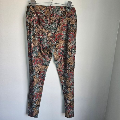 Lularoe Paisley Boho Leggings Women's Tall and Curvy OS Stretchy Earth Tones - Picture 3 of 6