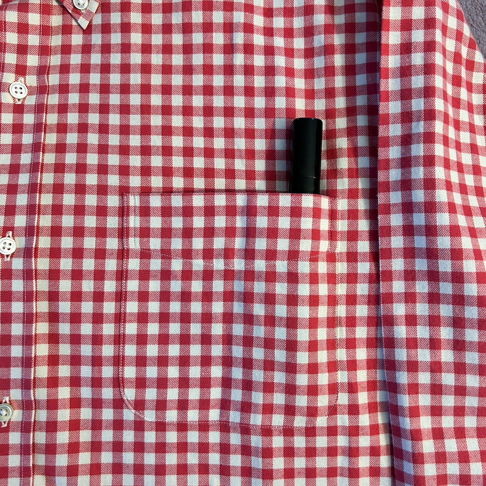 J McLaughlin Red Gingham Pattern Button Down Coll… - image 6