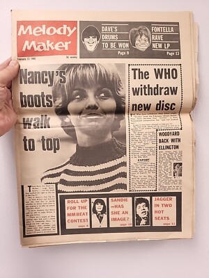 Melody Maker Feb. 12, 1966 Nancy Sinatra Boots Thelonious Monk Mick Jagger Who