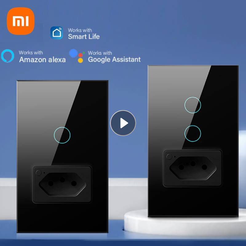 Xiaomi WiFi Brazil Smart Light Switch 120 Type Wall Touch Panel Without Neutral