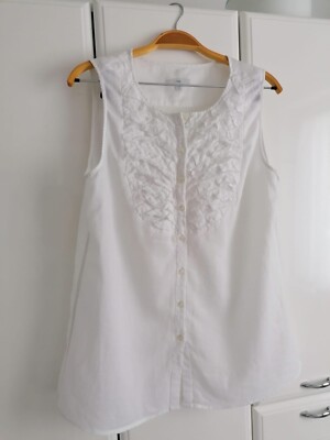 Aparte Damen Bluse in Weiß fein gewebte Baumwolle von Gap Gr. M
