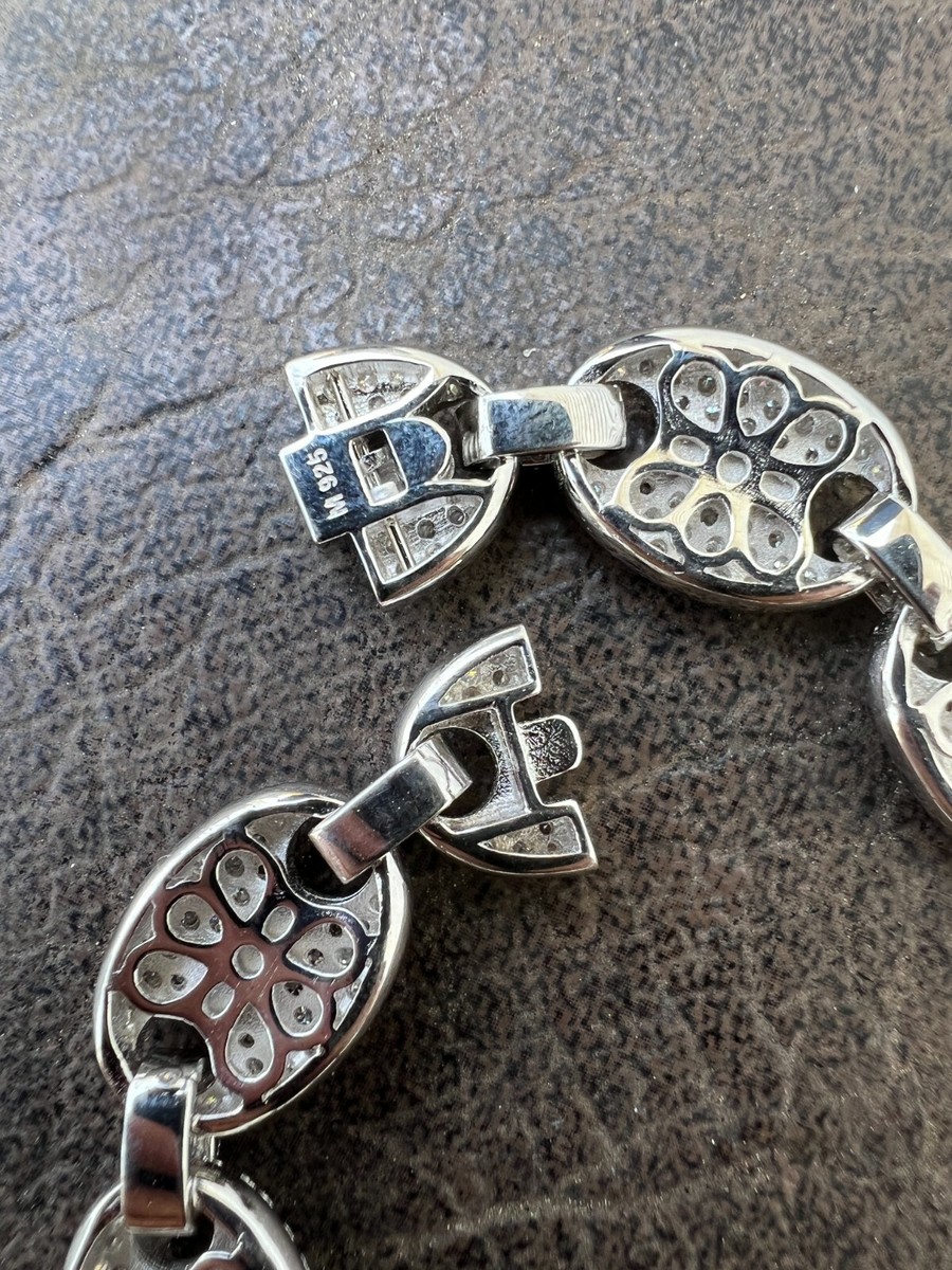 ICED Moissanite Gucci Link Bracelet 12mm Hip Hop 925 Silver