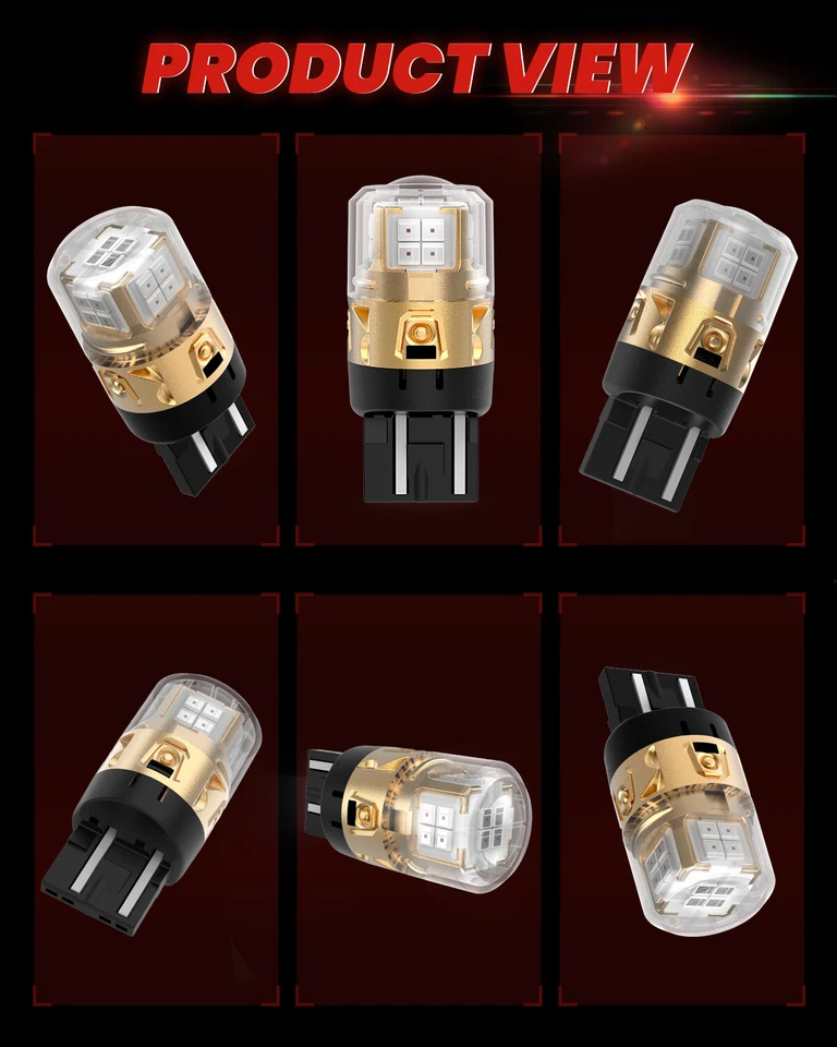 Lasfit 7443 Rojo LED Luces de giro trasero Bombillas para Honda Ridgeline 2017-2025 Foto 2 de 4